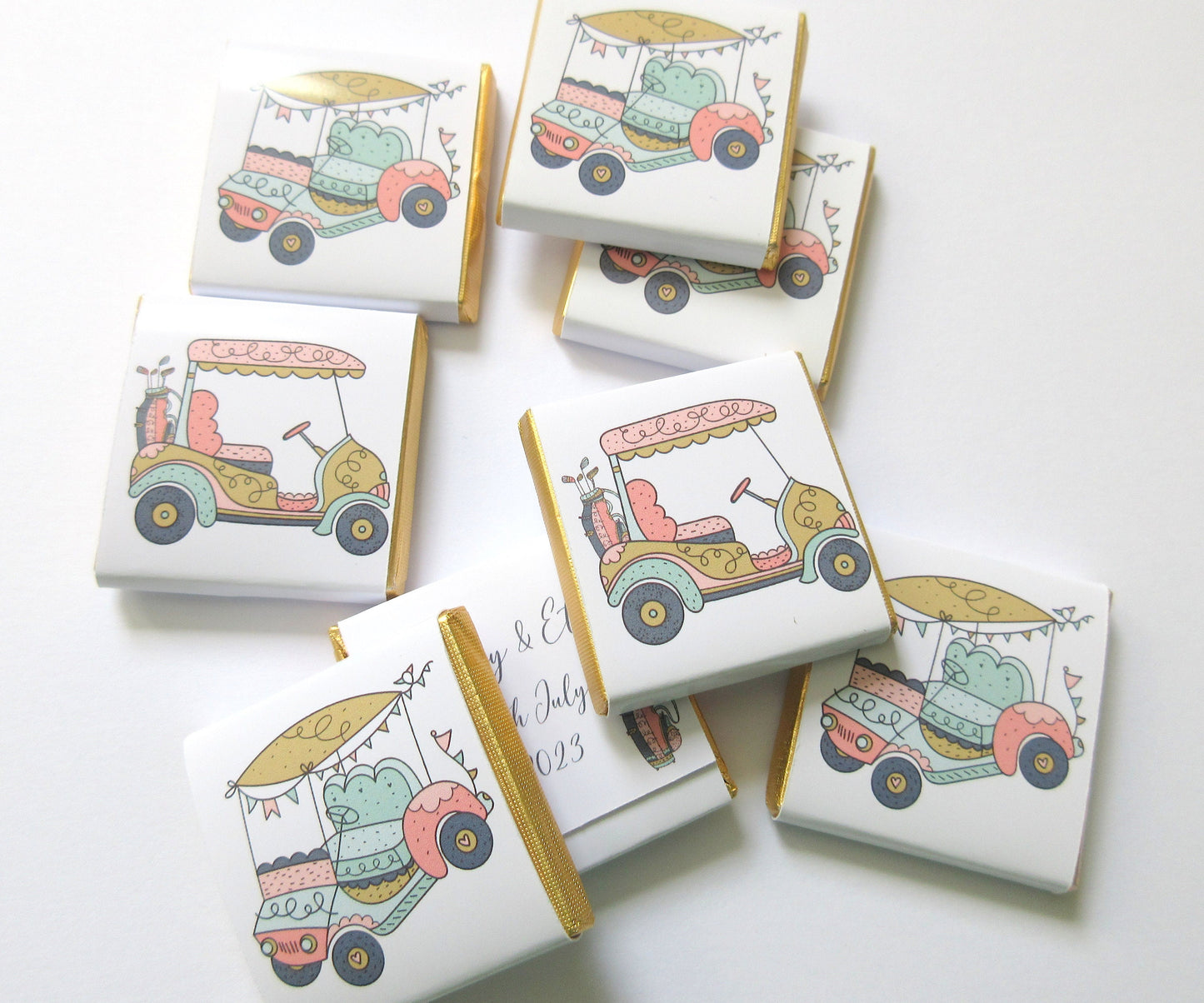 Custom Golf Party Chocolate Favours – Golf Fan Gift, Party Favours for Guests, Pack of 25