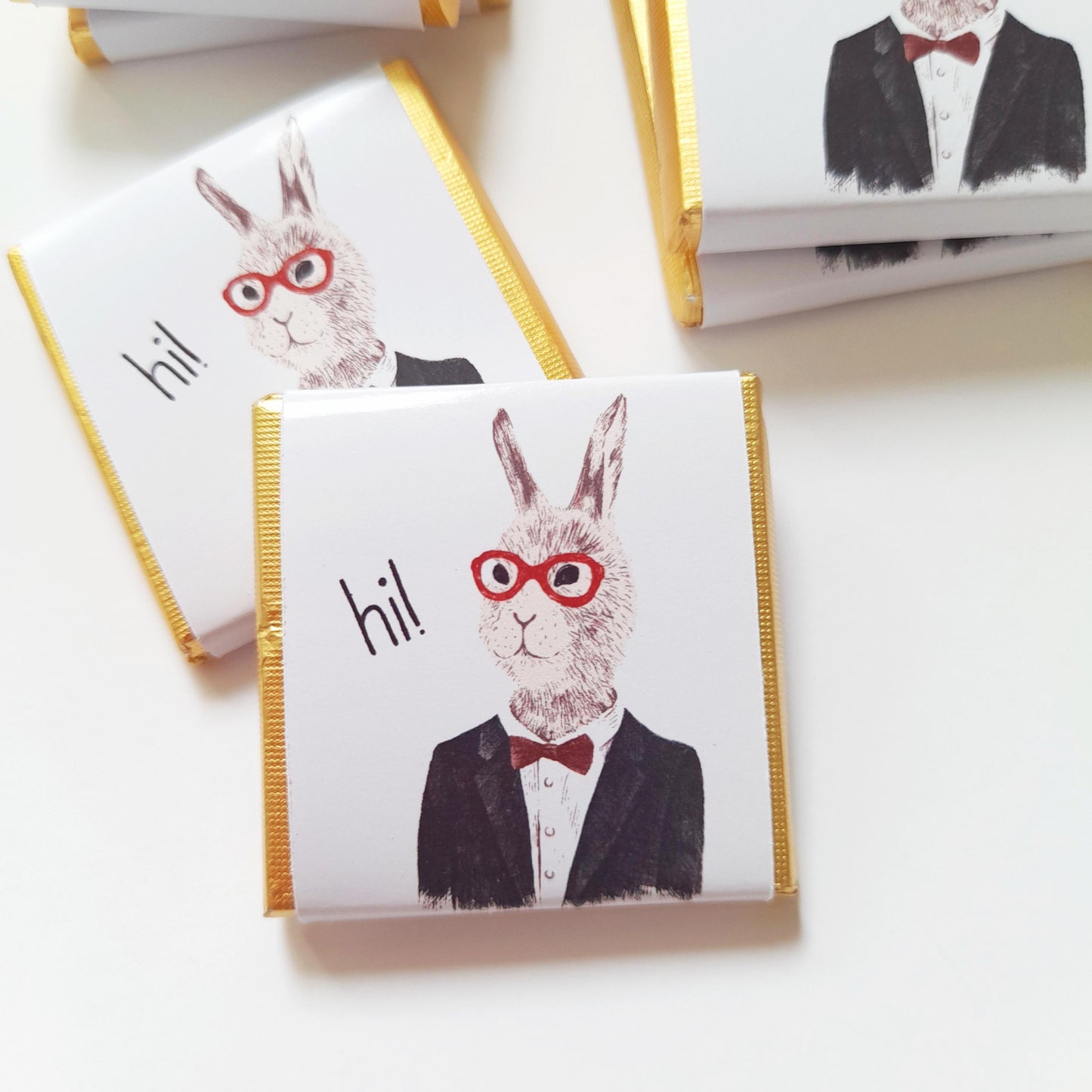Personalized Bunny Boy Chocolate Favours – Fun Birthday Party Favours (Pack of 25)