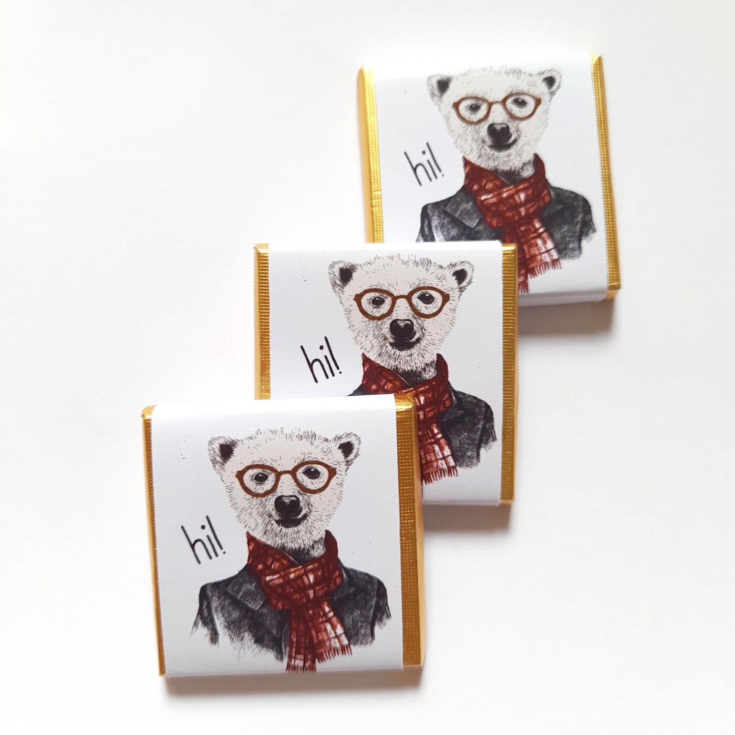 Personalized Urban Bear Chocolate Favours – Unique Birthday Party Favours, Pack of 25