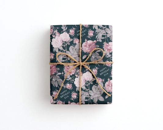Personalised Floral Birthday Wrapping Paper