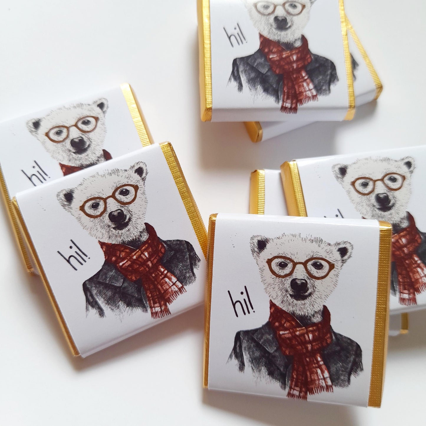 Personalized Urban Bear Chocolate Favours – Unique Birthday Party Favours, Pack of 25