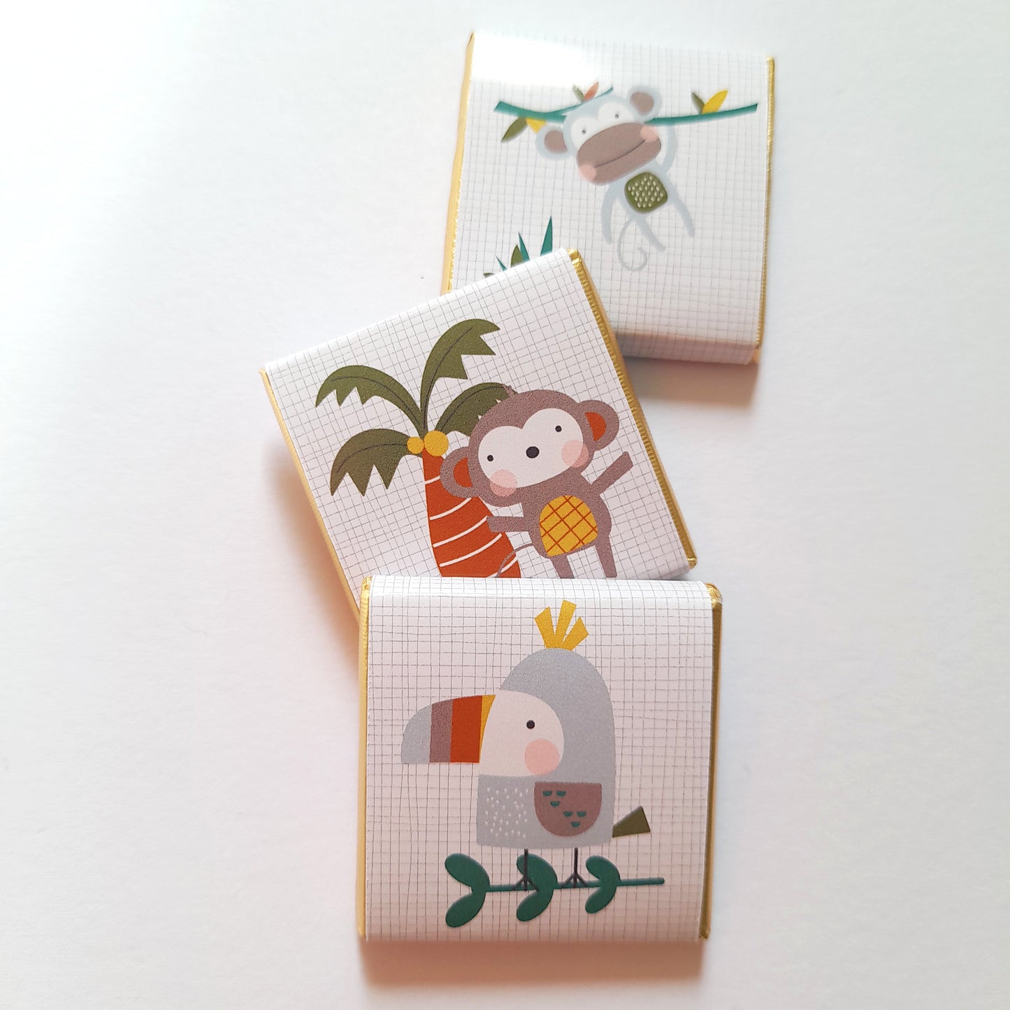 Cute Tropical Jungle Personalised Chocolate Favours – Safari Party Treats (Pack of 25)