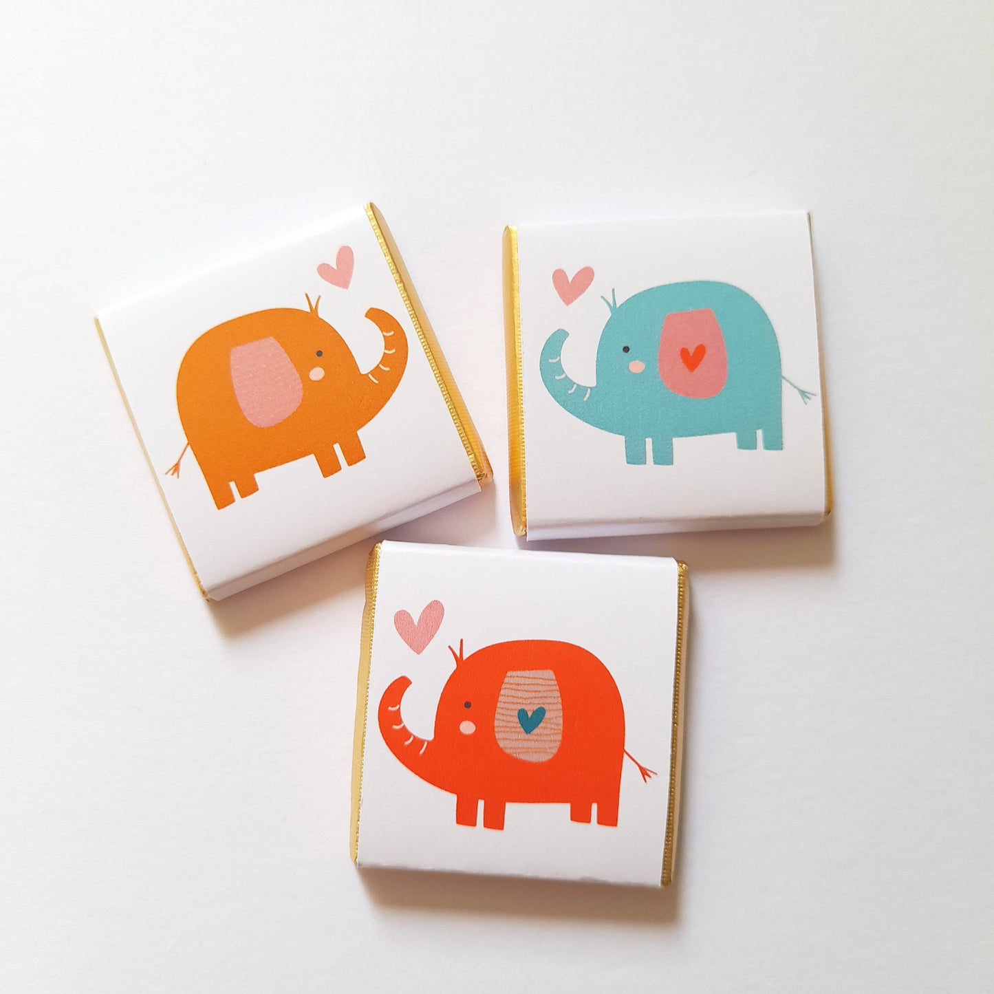 Baby Shower Personalised Chocolate Favours – Bright Elephants Theme (Pack of 25)