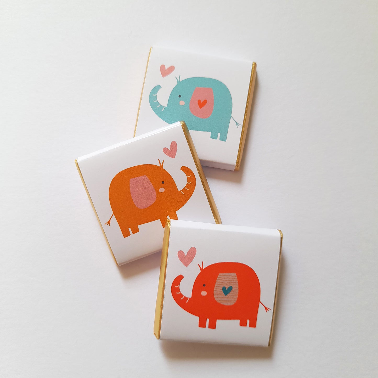 Baby Shower Personalised Chocolate Favours – Bright Elephants Theme (Pack of 25)