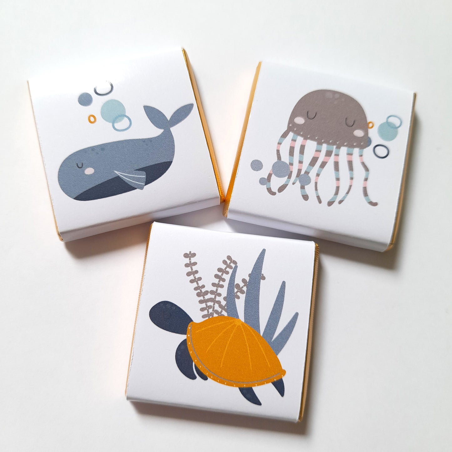 Cute Ocean Life Personalised Chocolate Favours – Under the Sea Party Treats (Pack of 25)