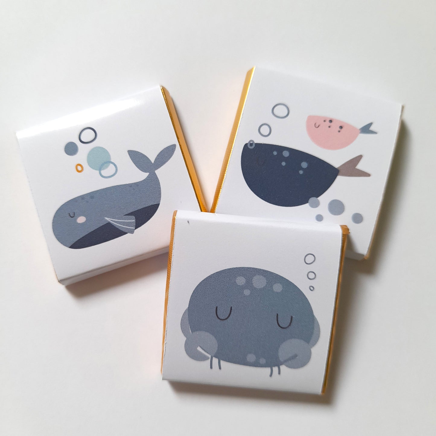 Cute Ocean Life Personalised Chocolate Favours – Under the Sea Party Treats (Pack of 25)