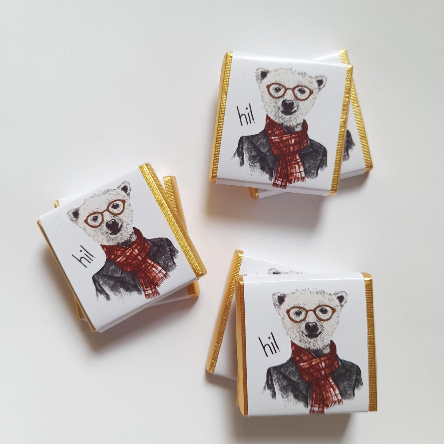 Personalized Urban Bear Chocolate Favours – Unique Birthday Party Favours, Pack of 25
