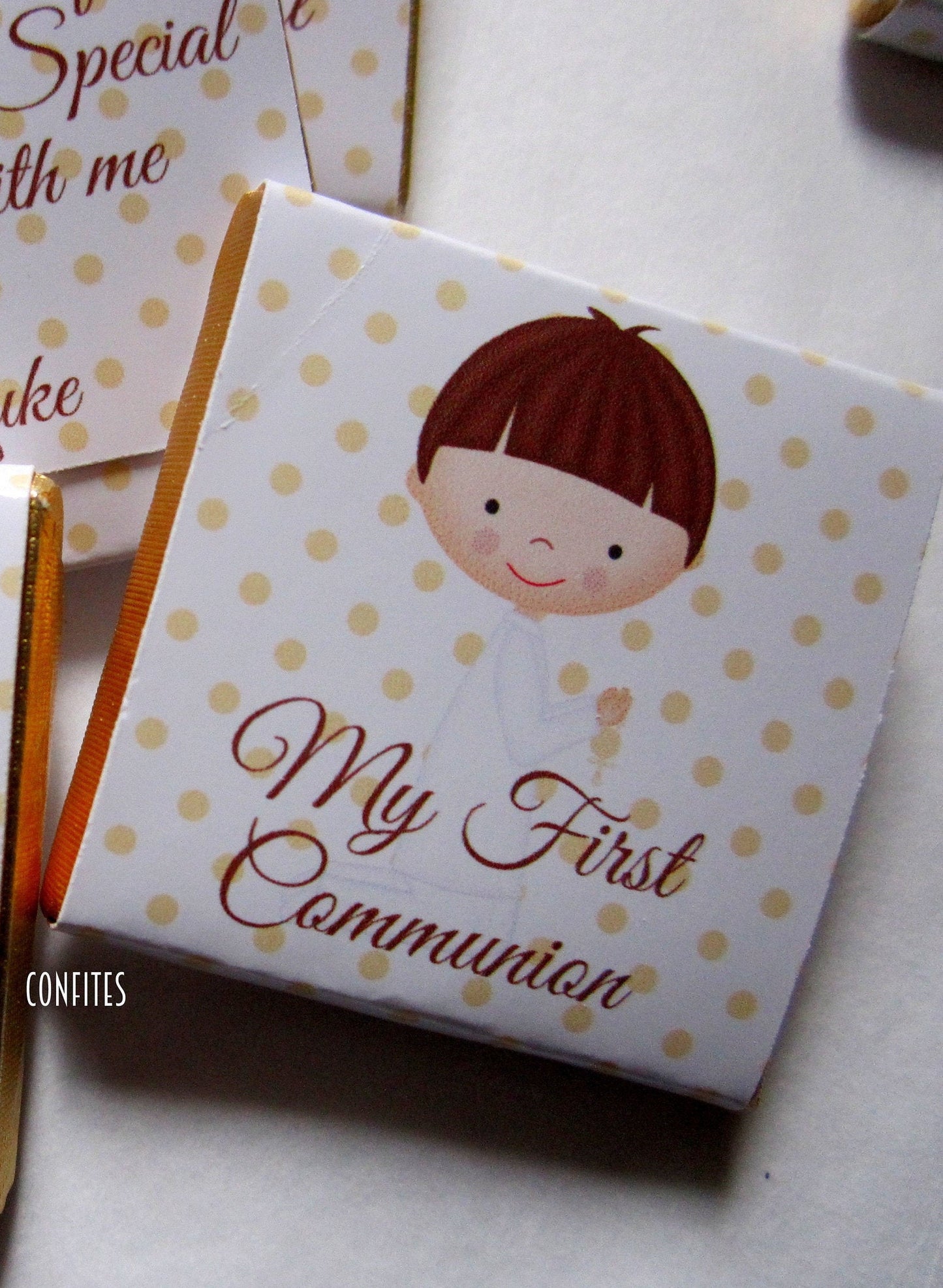 Personalized 1st Communion Boys Chocolate Favours β Custom Guests Favours (Pack of 25)