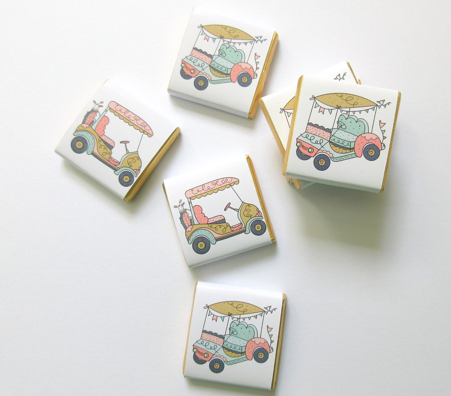 Custom Golf Party Chocolate Favours – Golf Fan Gift, Party Favours for Guests, Pack of 25