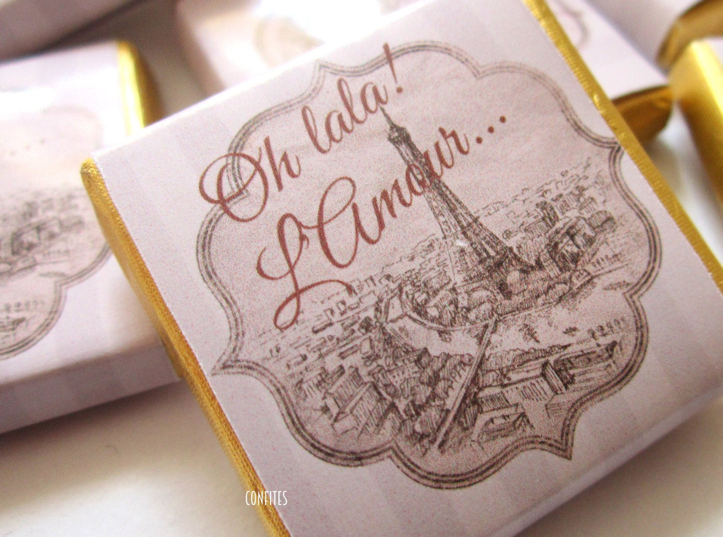 Personalized Old Paris Chocolate Favours β Travel-Themed Party Favors for Guests (Pack of 25)