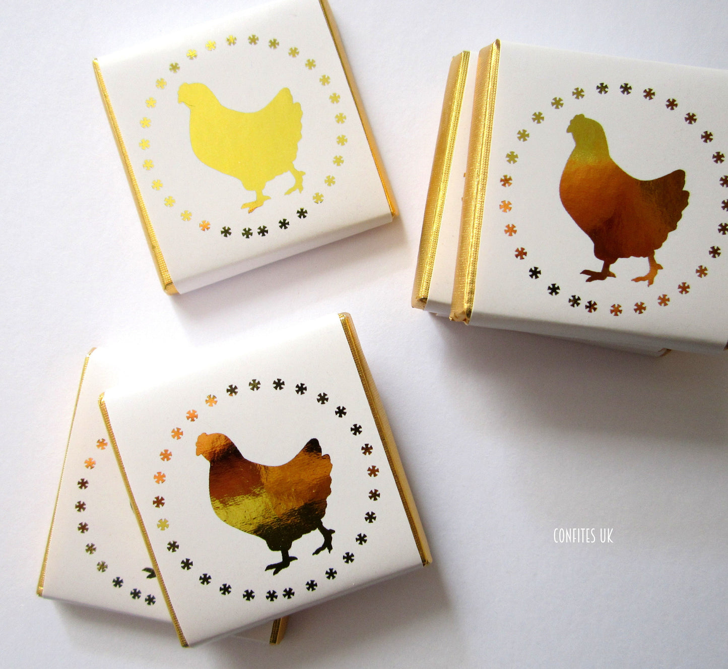 Personalized Hen Do Chocolate Favours – Golden Hen Guest Favours (Pack of 25)
