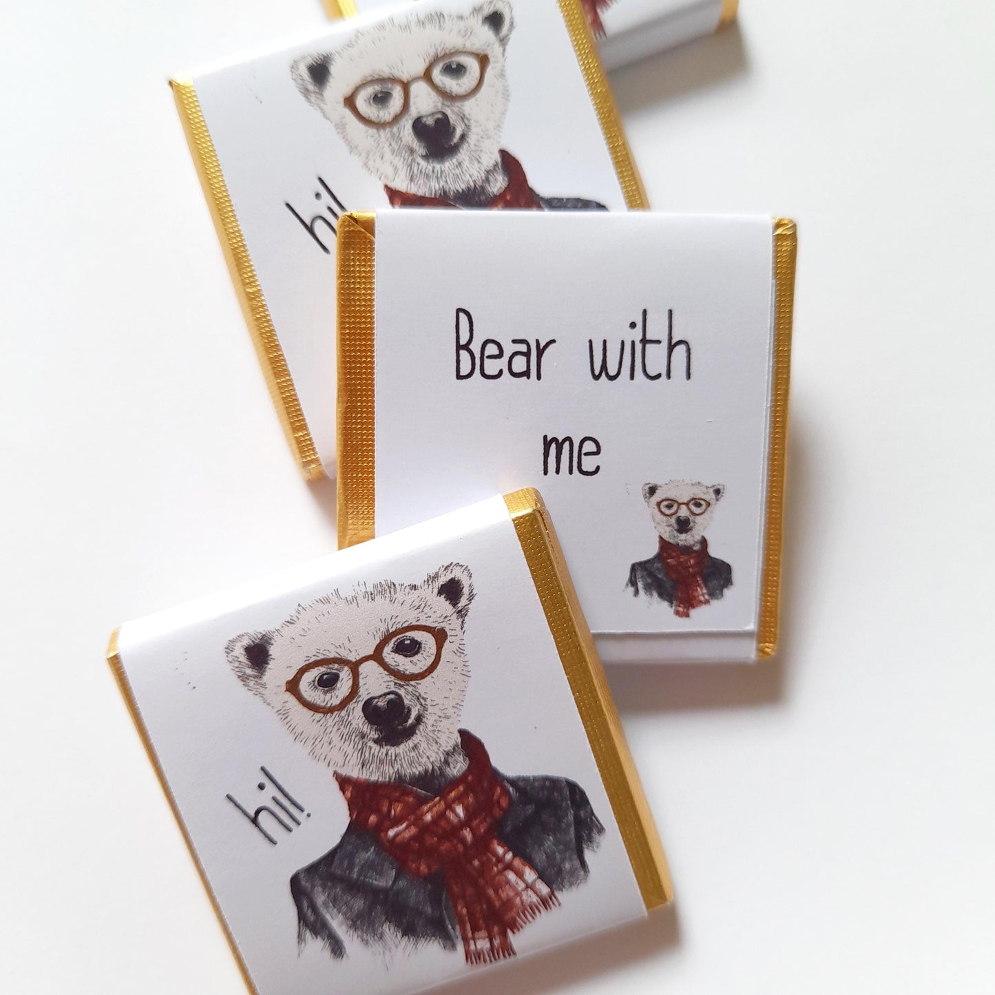Personalized Urban Bear Chocolate Favours – Unique Birthday Party Favours, Pack of 25