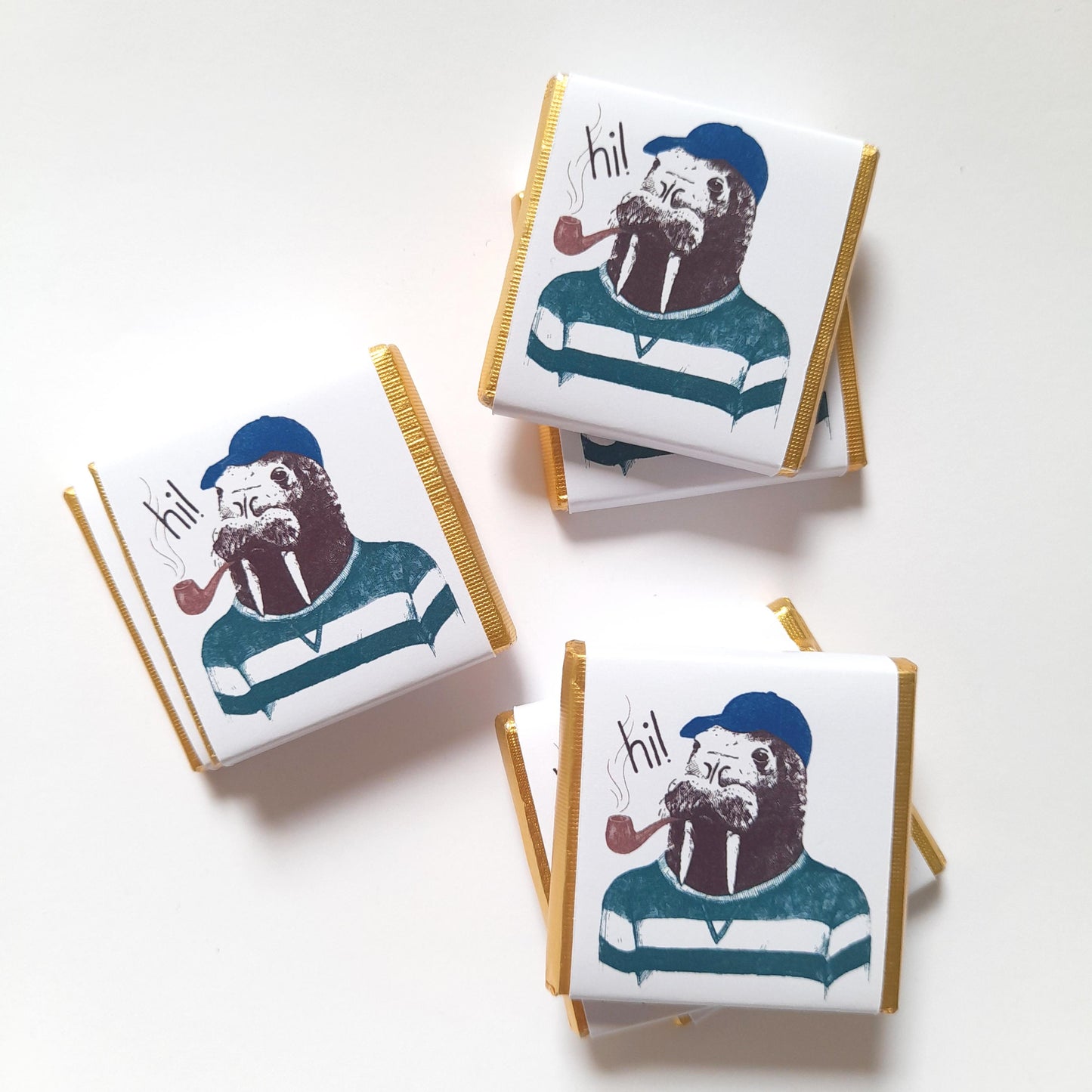 Personalized Walrus Sailor Chocolate Favours – Fun Birthday Party Favours (Pack of 25)