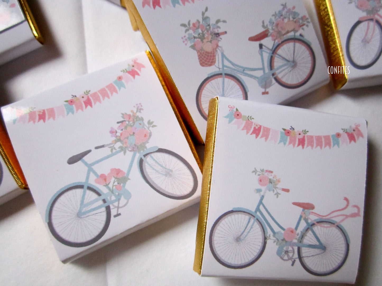 Personalized Spring Bicycle Chocolate Favours – Custom Chocolate Gifts (Pack of 25)