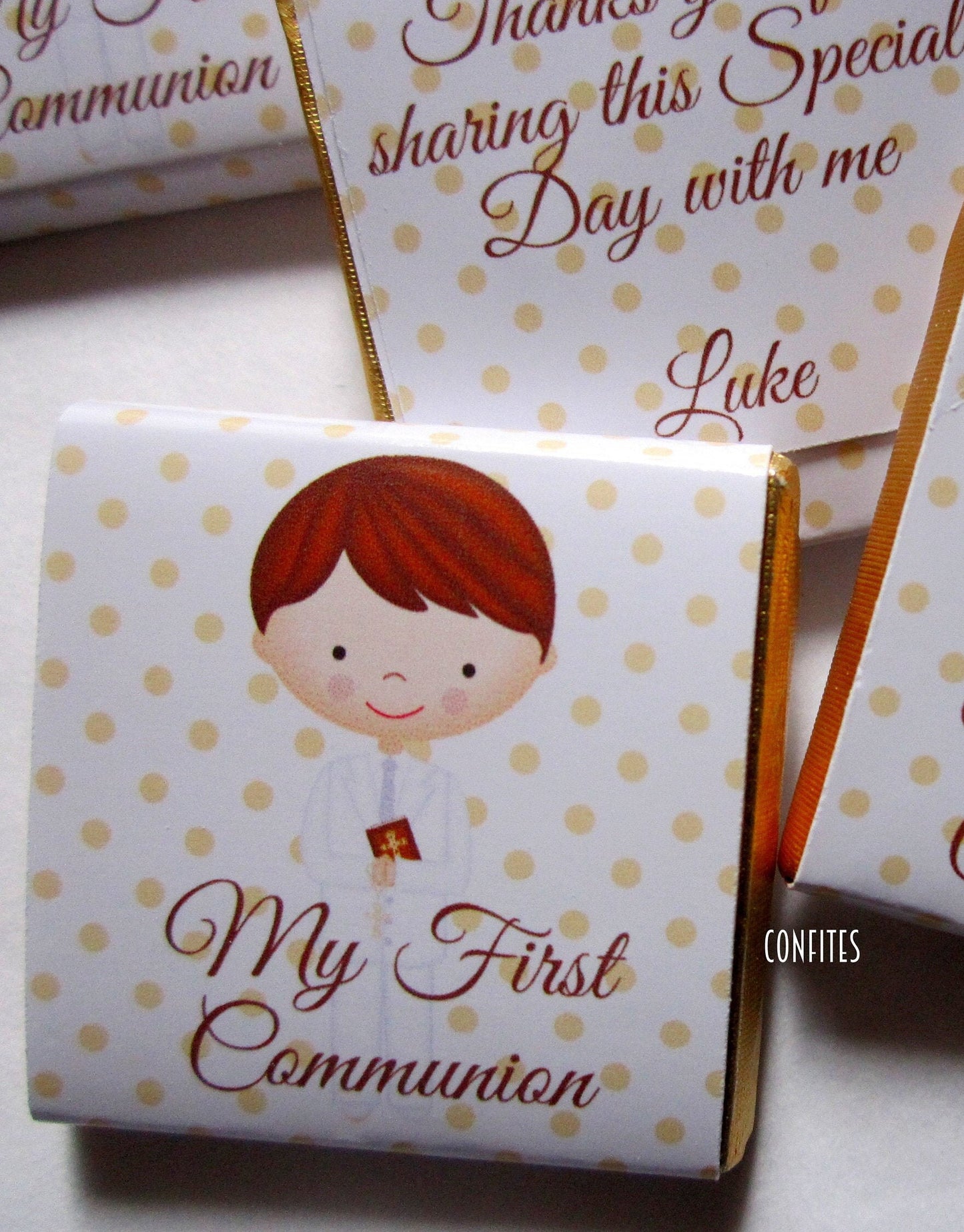 Personalized 1st Communion Boys Chocolate Favours β Custom Guests Favours (Pack of 25)