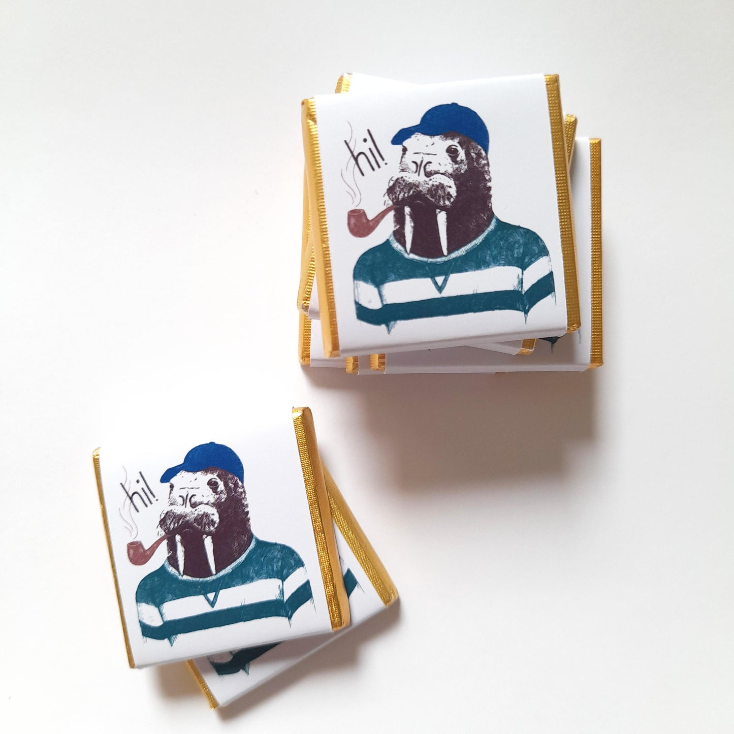 Personalized Walrus Sailor Chocolate Favours – Fun Birthday Party Favours (Pack of 25)