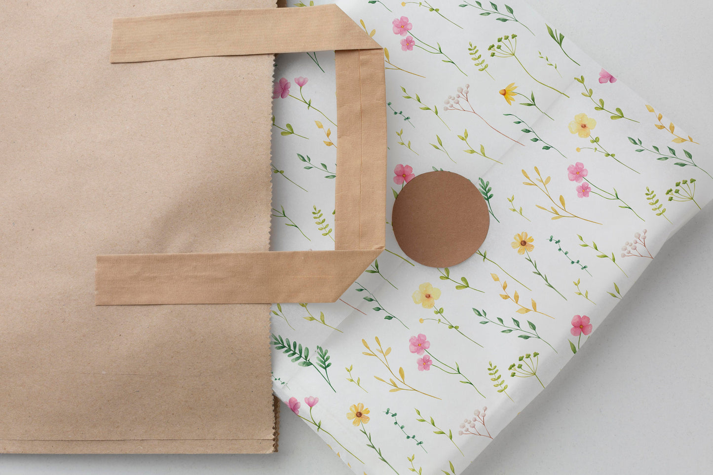 Wildflowers Gift Paper Sheet – Large Size, Delicate Floral Design for Wrapping Gifts