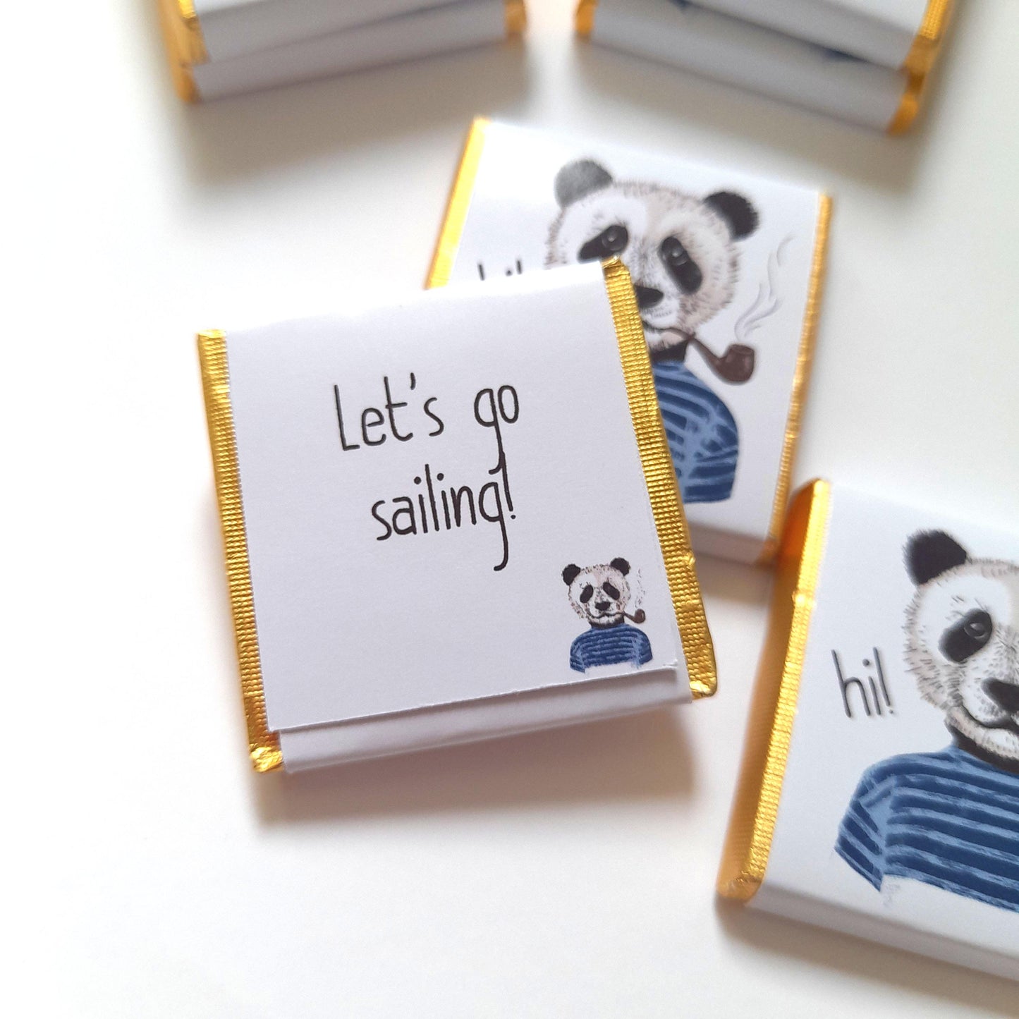 Personalized Panda Sailor Chocolate Favours – Birthday Party Favours (Pack of 25)