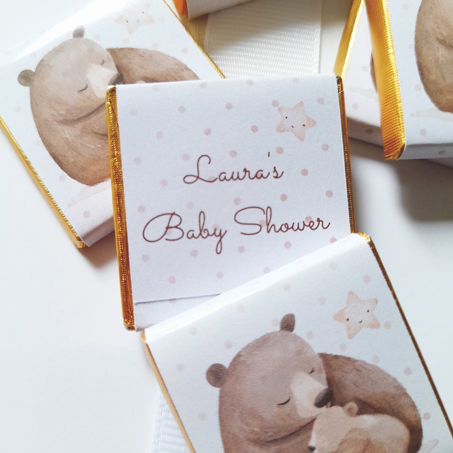 Personalized Baby Shower Chocolate Favours – Mama Bear Party Bag Fillers (Pack of 25)