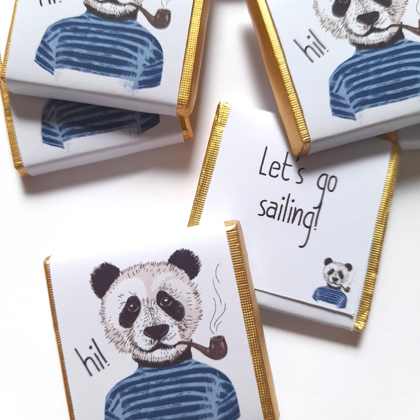 Personalized Panda Sailor Chocolate Favours – Birthday Party Favours (Pack of 25)