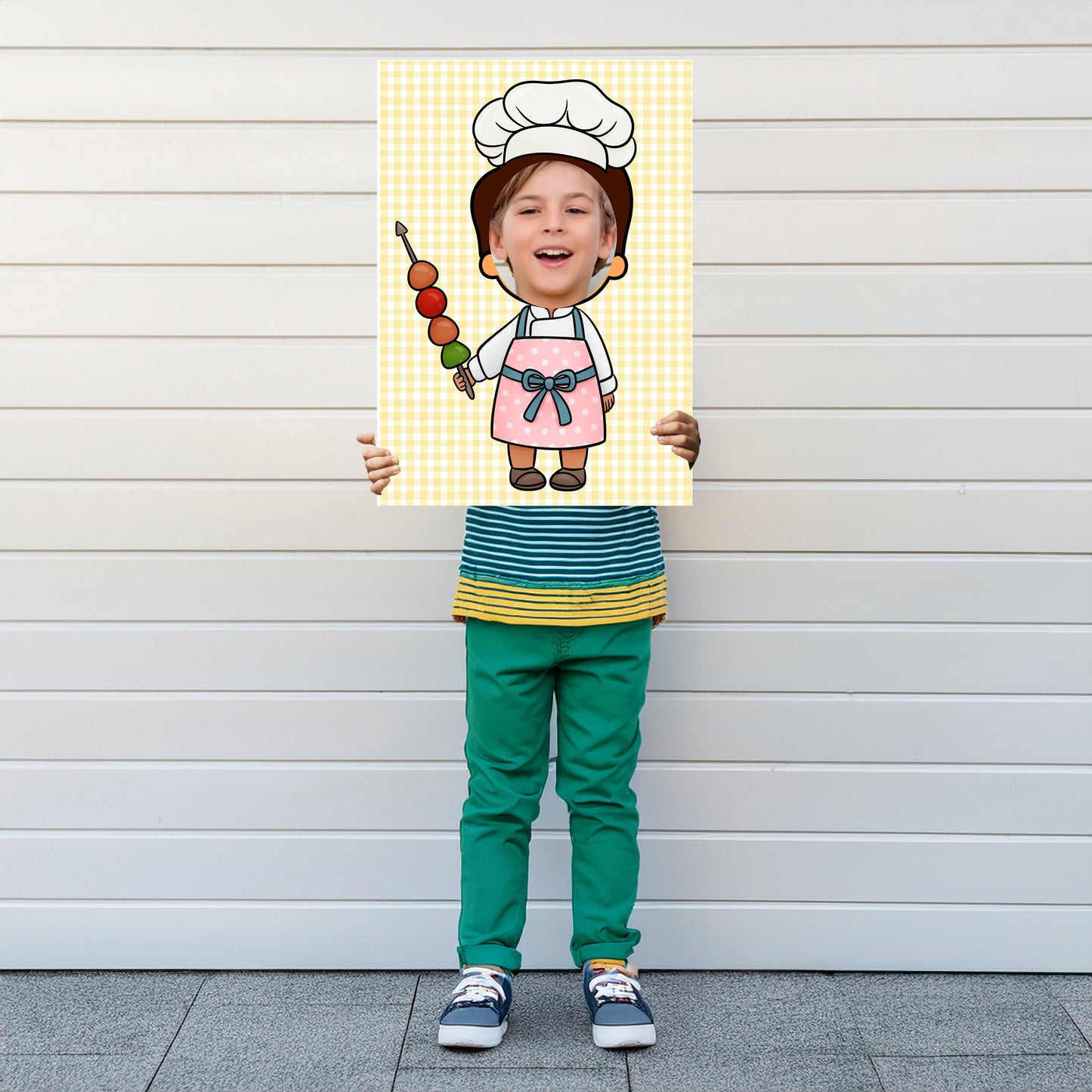 Chef Boy Face in the Hole Photo Booth Prop – Kids Party Foam Board