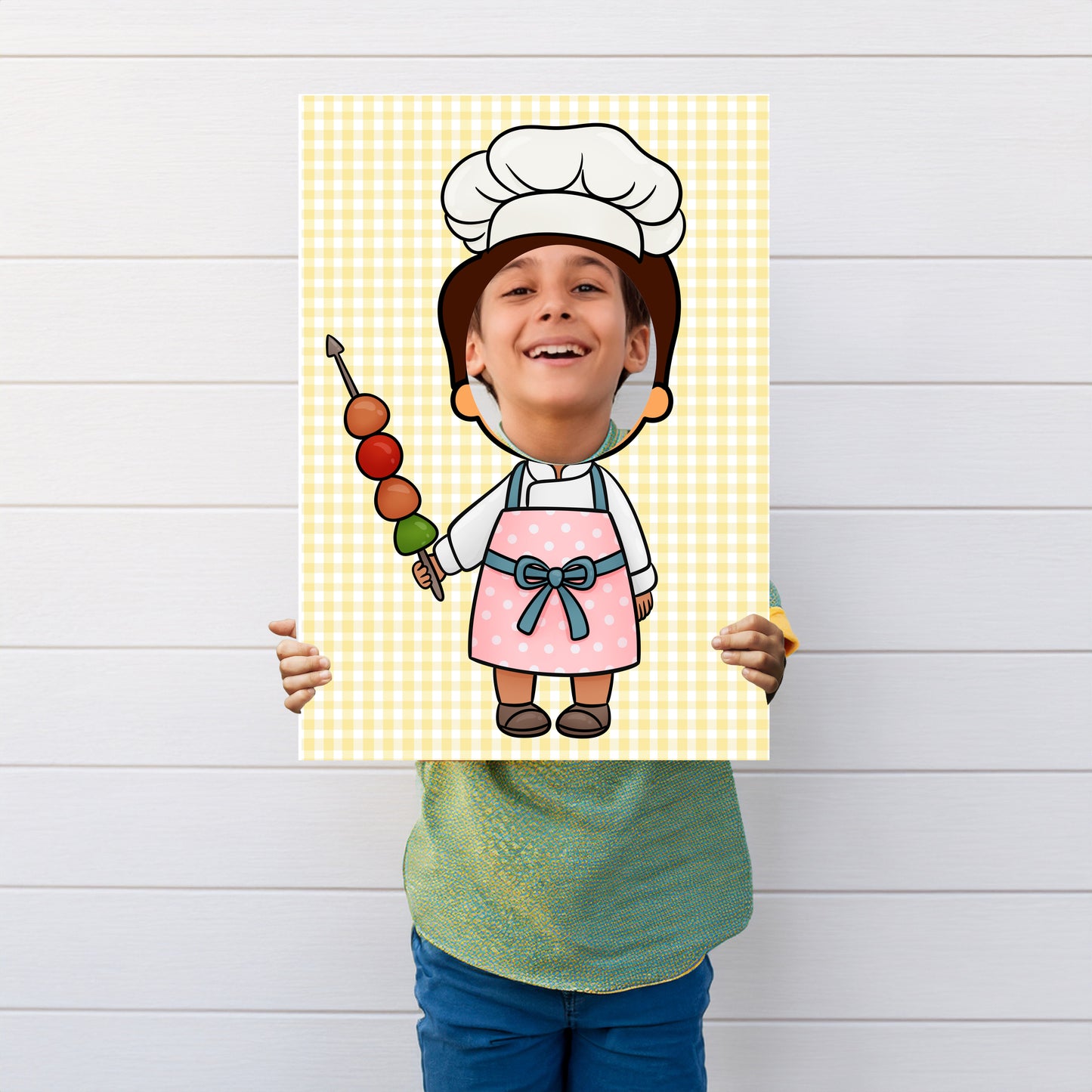 Chef Boy Face in the Hole Photo Booth Prop – Kids Party Foam Board