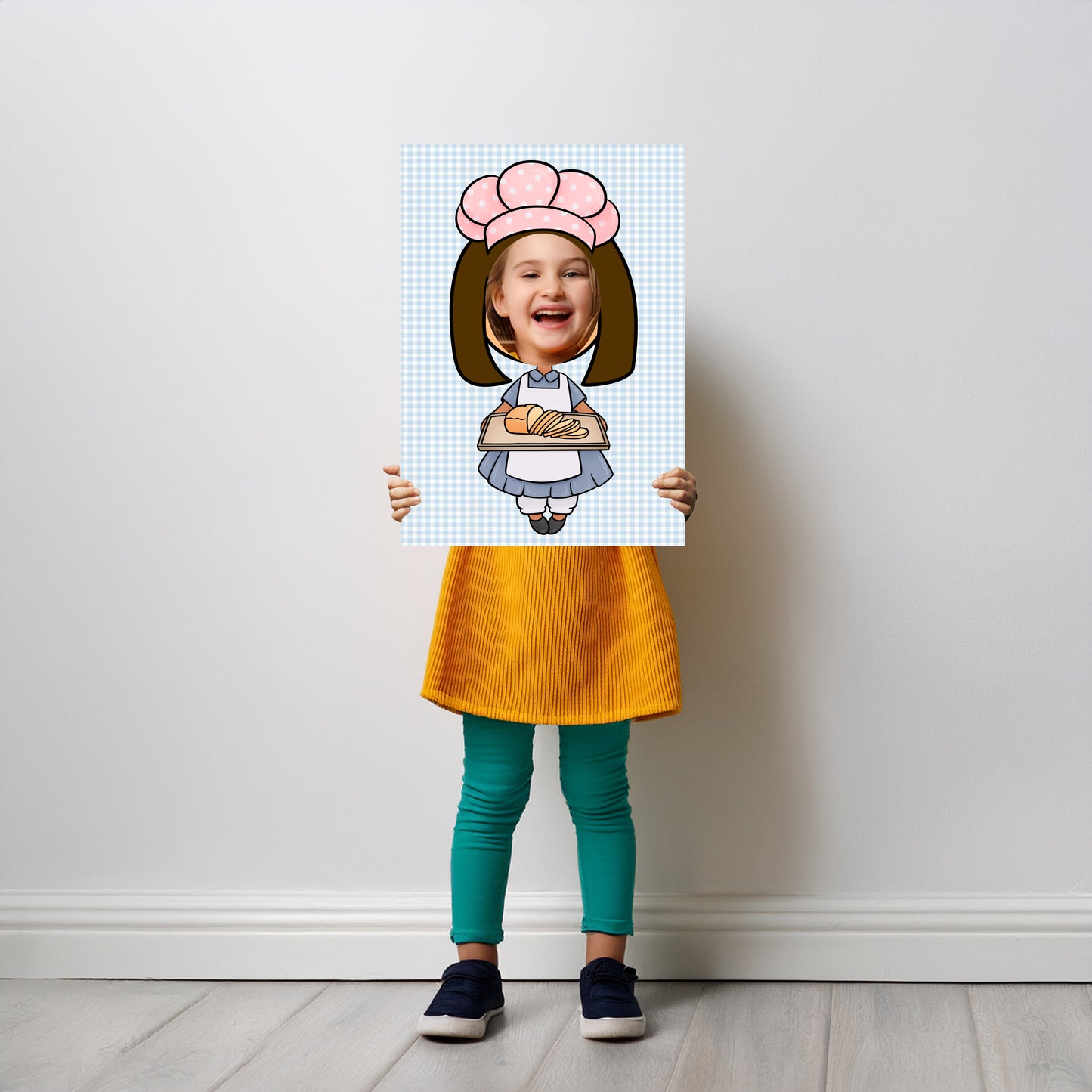 Baker Girl Face in the Hole Photo Booth Prop – Kids Party Foam Board
