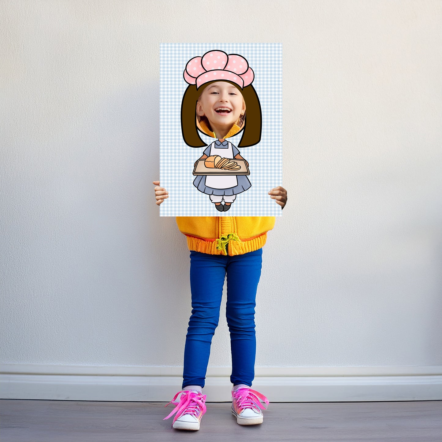 Baker Girl Face in the Hole Photo Booth Prop – Kids Party Foam Board