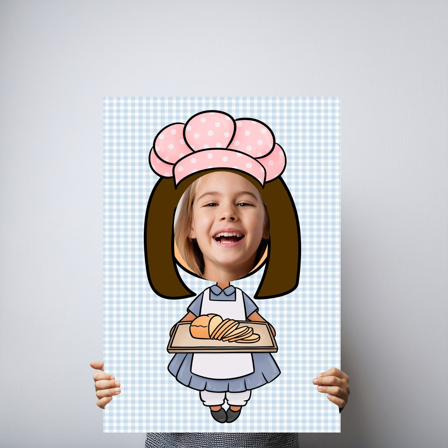 Baker Girl Face in the Hole Photo Booth Prop – Kids Party Foam Board