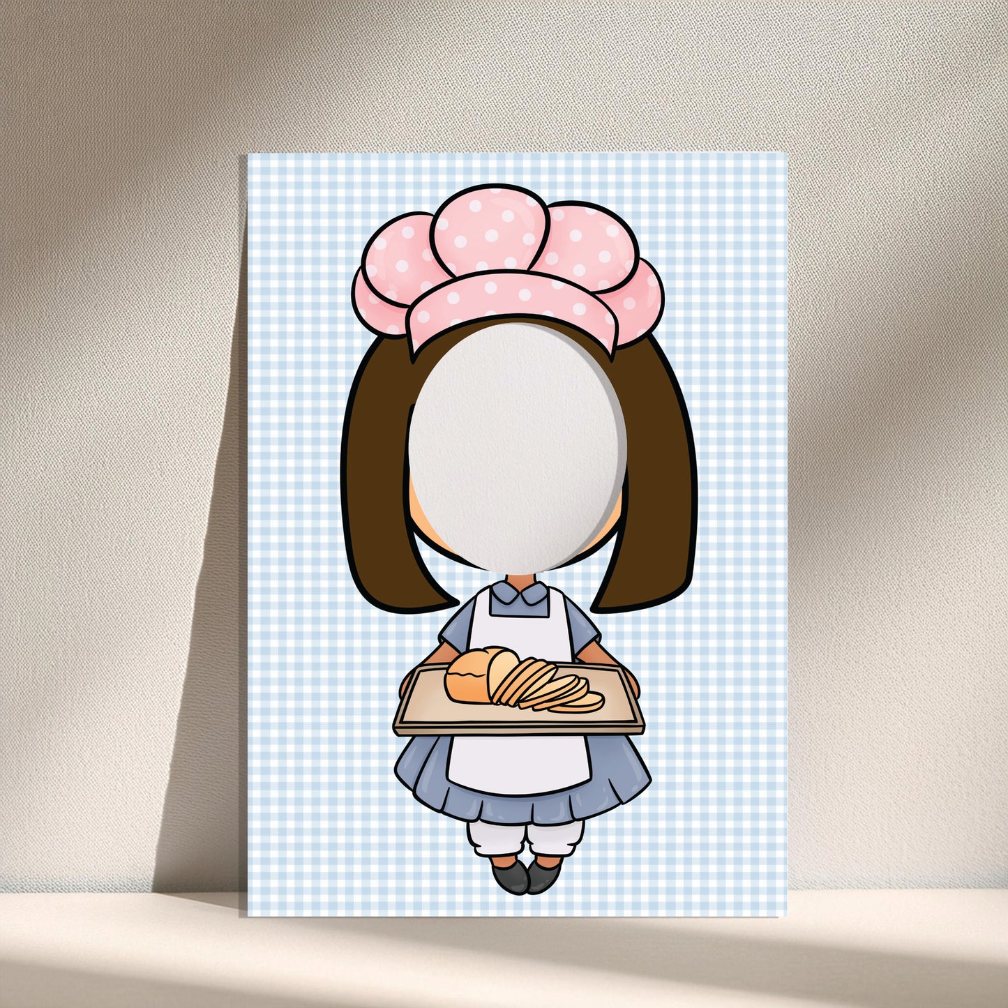 Baker Girl Face in the Hole Photo Booth Prop – Kids Party Foam Board