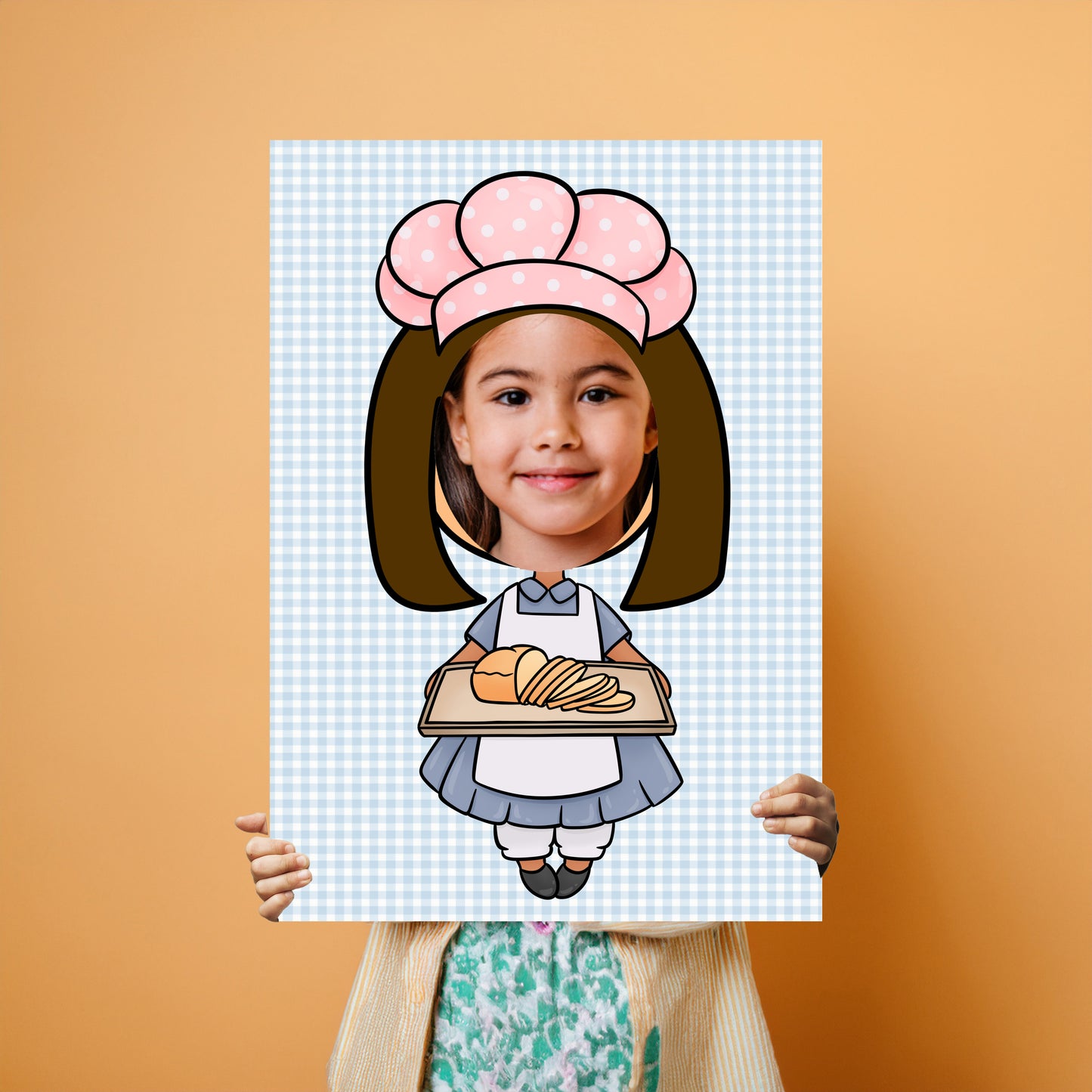 Baker Girl Face in the Hole Photo Booth Prop – Kids Party Foam Board