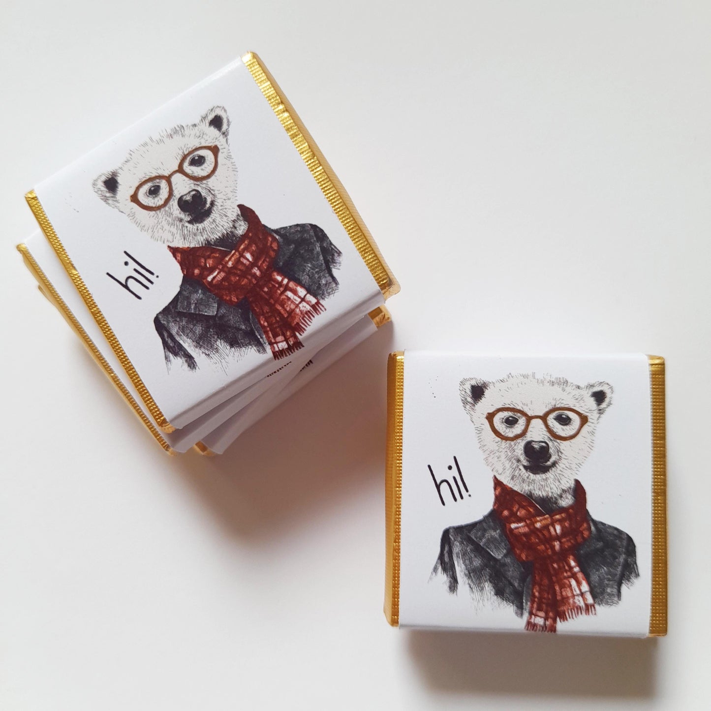 Personalized Urban Bear Chocolate Favours – Unique Birthday Party Favours, Pack of 25