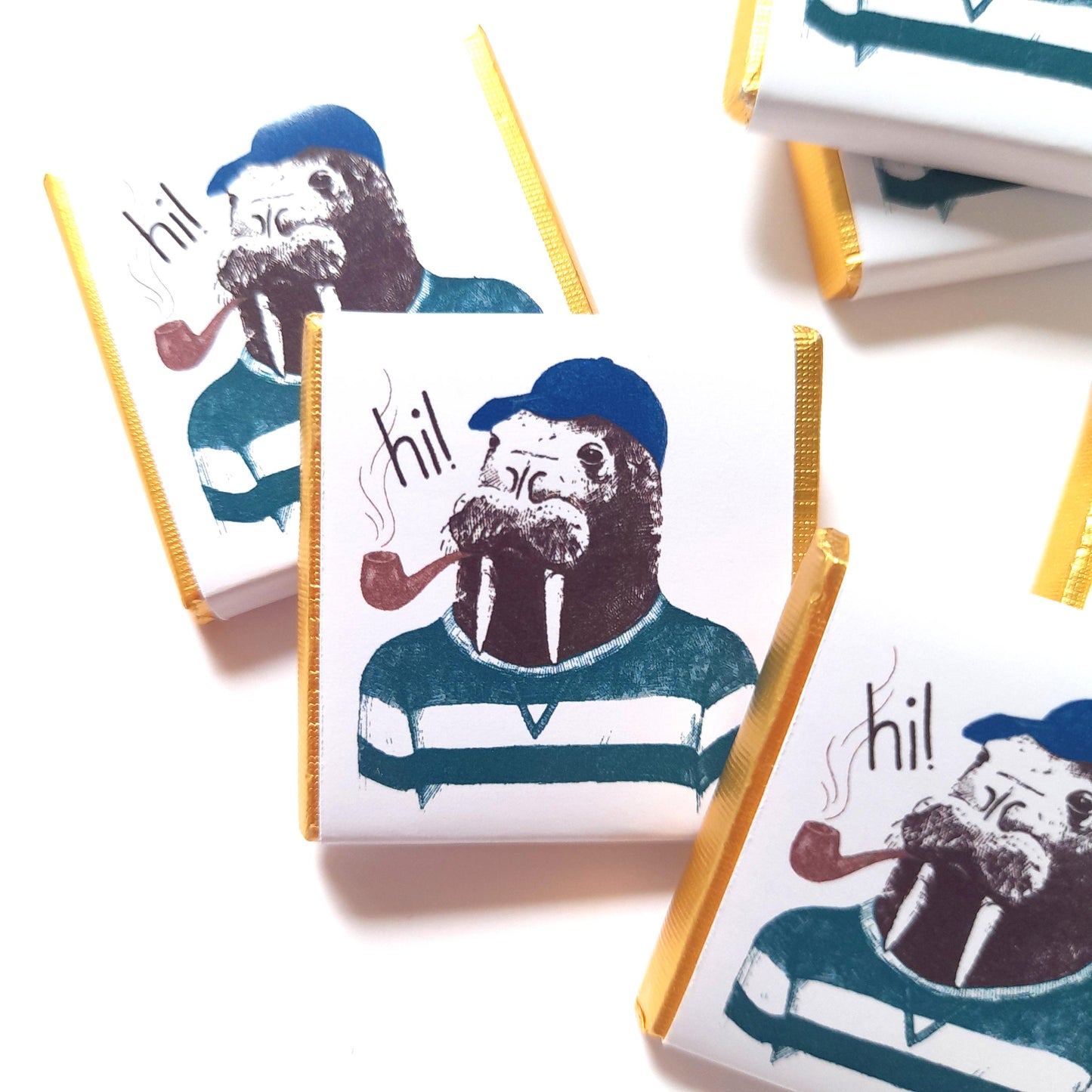 Personalized Walrus Sailor Chocolate Favours – Fun Birthday Party Favours (Pack of 25)