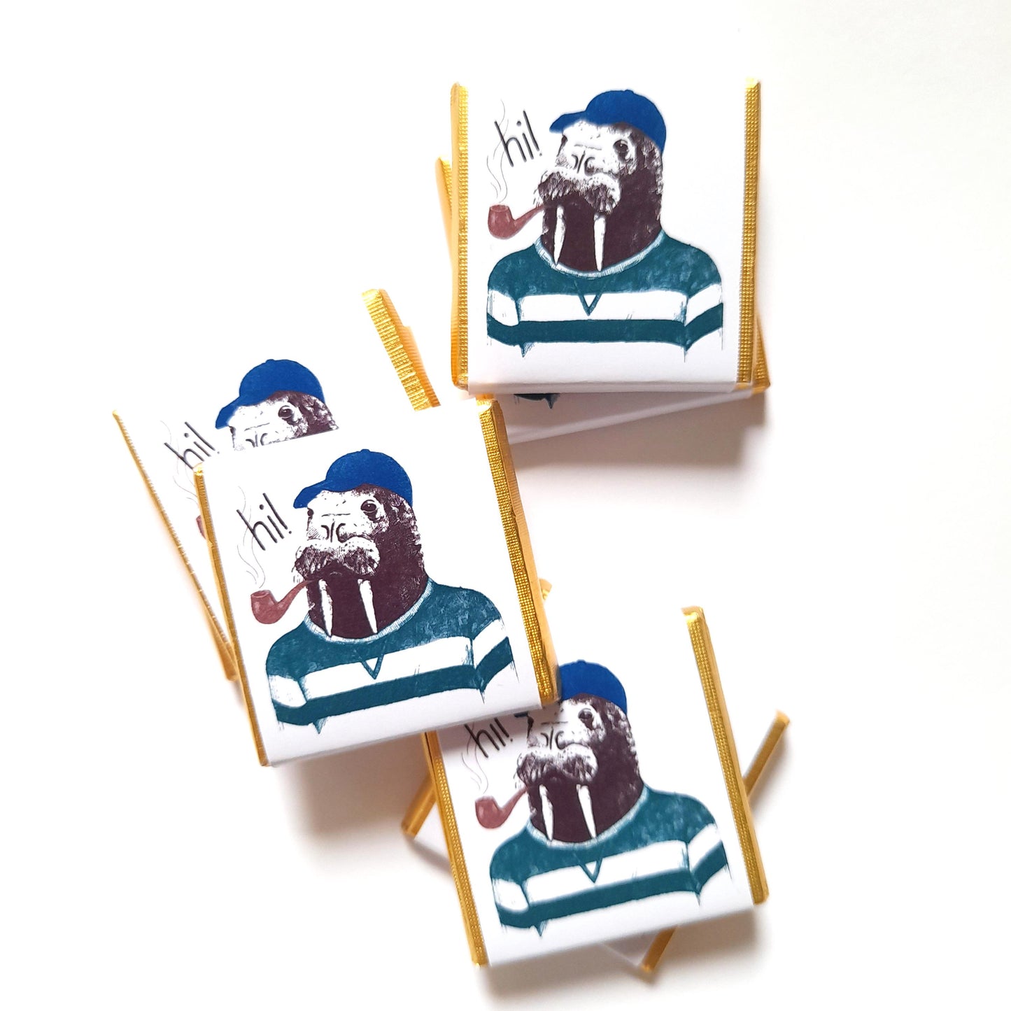 Personalized Walrus Sailor Chocolate Favours – Fun Birthday Party Favours (Pack of 25)
