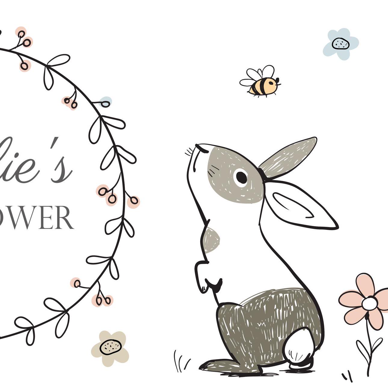 Custom Bunny Baby Shower Banner – Adorable Rabbit Theme Party Decoration