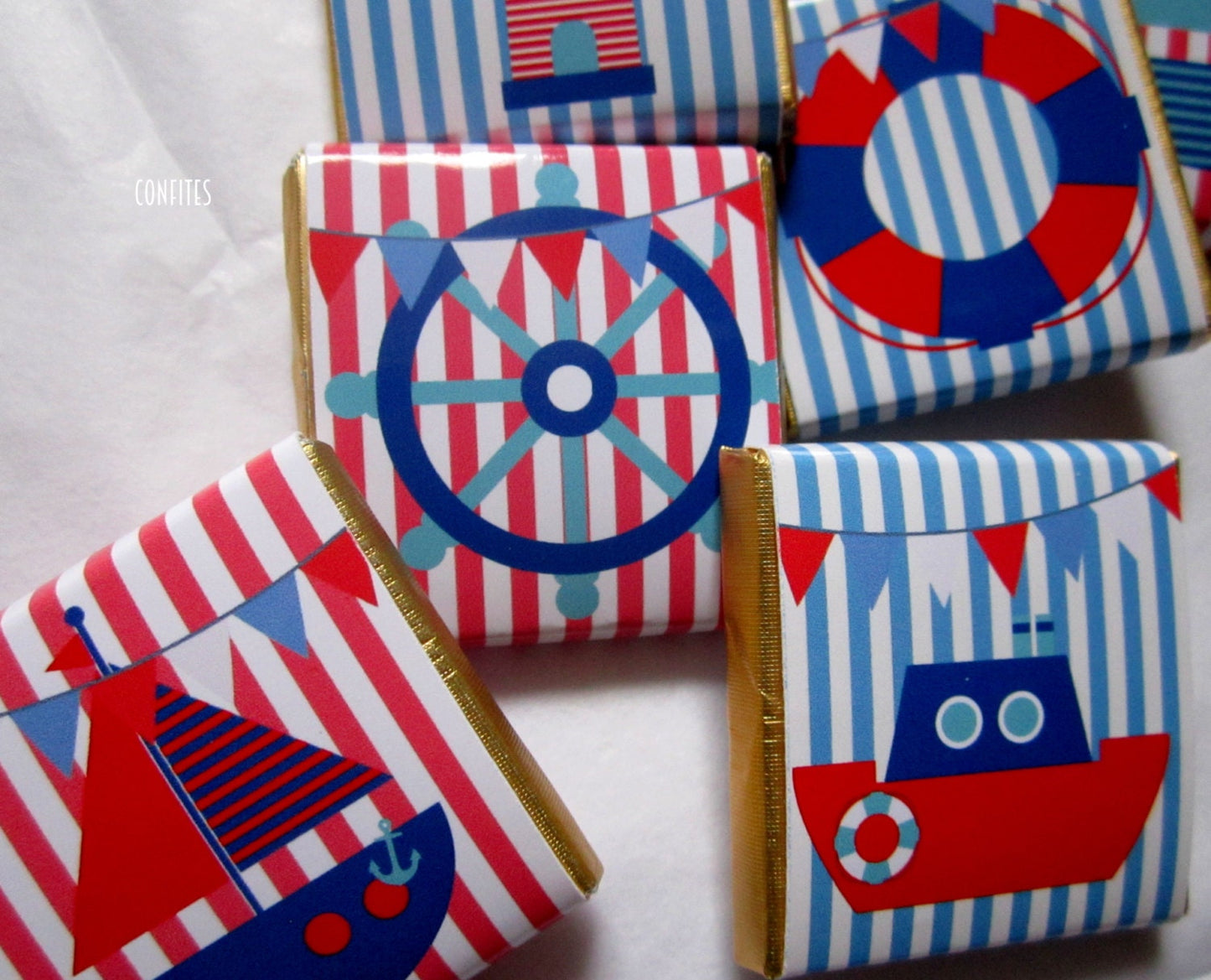 Personalised Nautical Chocolate Favours (Pack of 25)