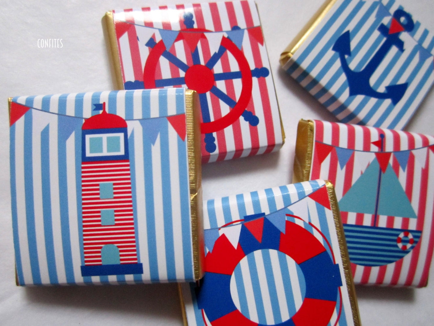 Personalised Nautical Chocolate Favours (Pack of 25)