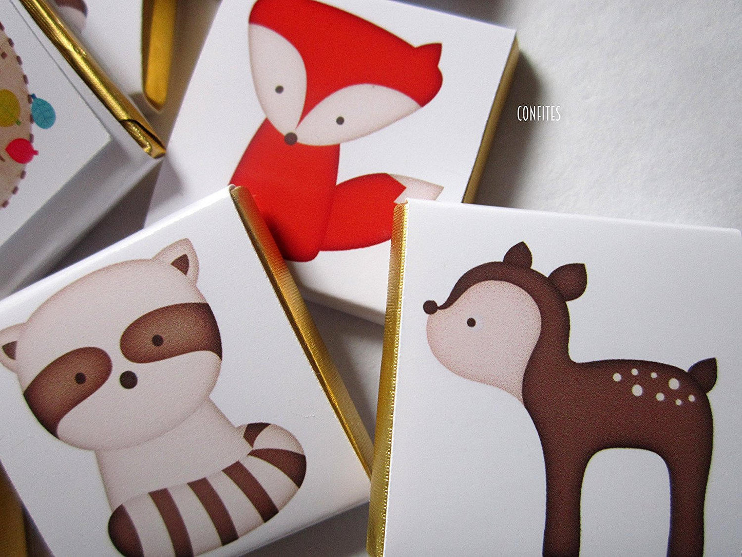 Woodland Party Favours, Personalised Animal Chocolates, Baby Shower Treats (Set of 25)