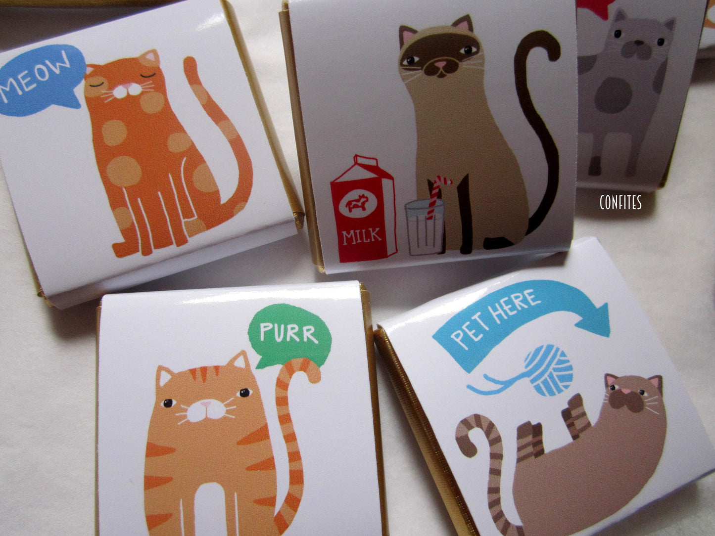 Playful Cat Birthday Chocolate Favours – Pack of 25