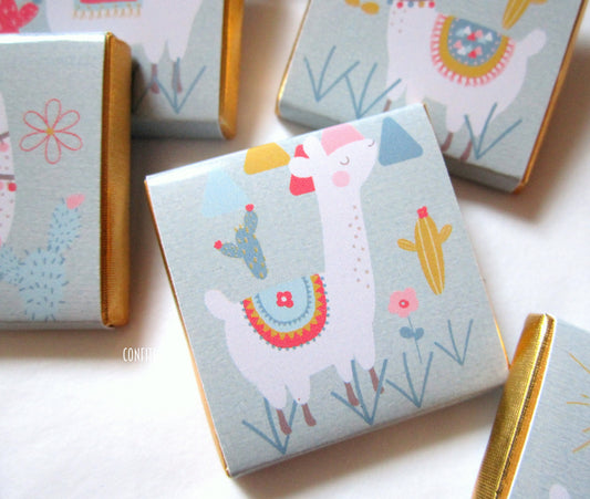 Llama Party Favours – Personalised Llama Birthday Chocolates (Pack of 25)