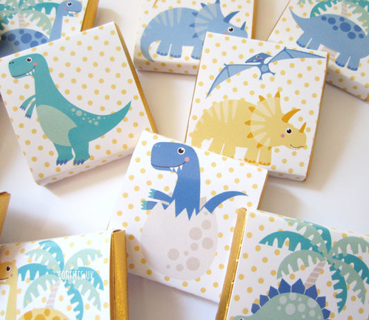 Personalised Dinosaur Chocolate Favours (Pack of 25)