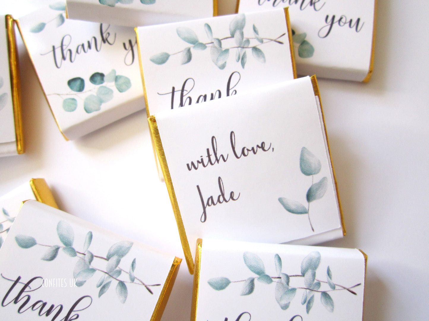 Personalised Thank You Chocolate Favours – Botanical Design (Pack of 25)