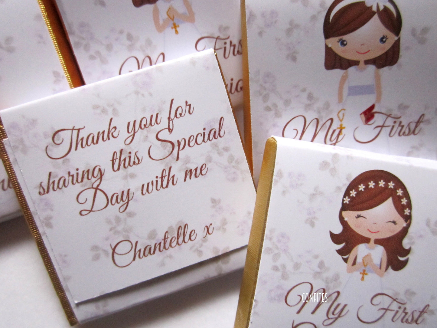 Floral Communion Chocolate Favours for Girls – Pack of 25