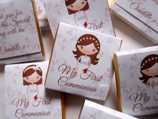 Floral Communion Chocolate Favours for Girls – Pack of 25
