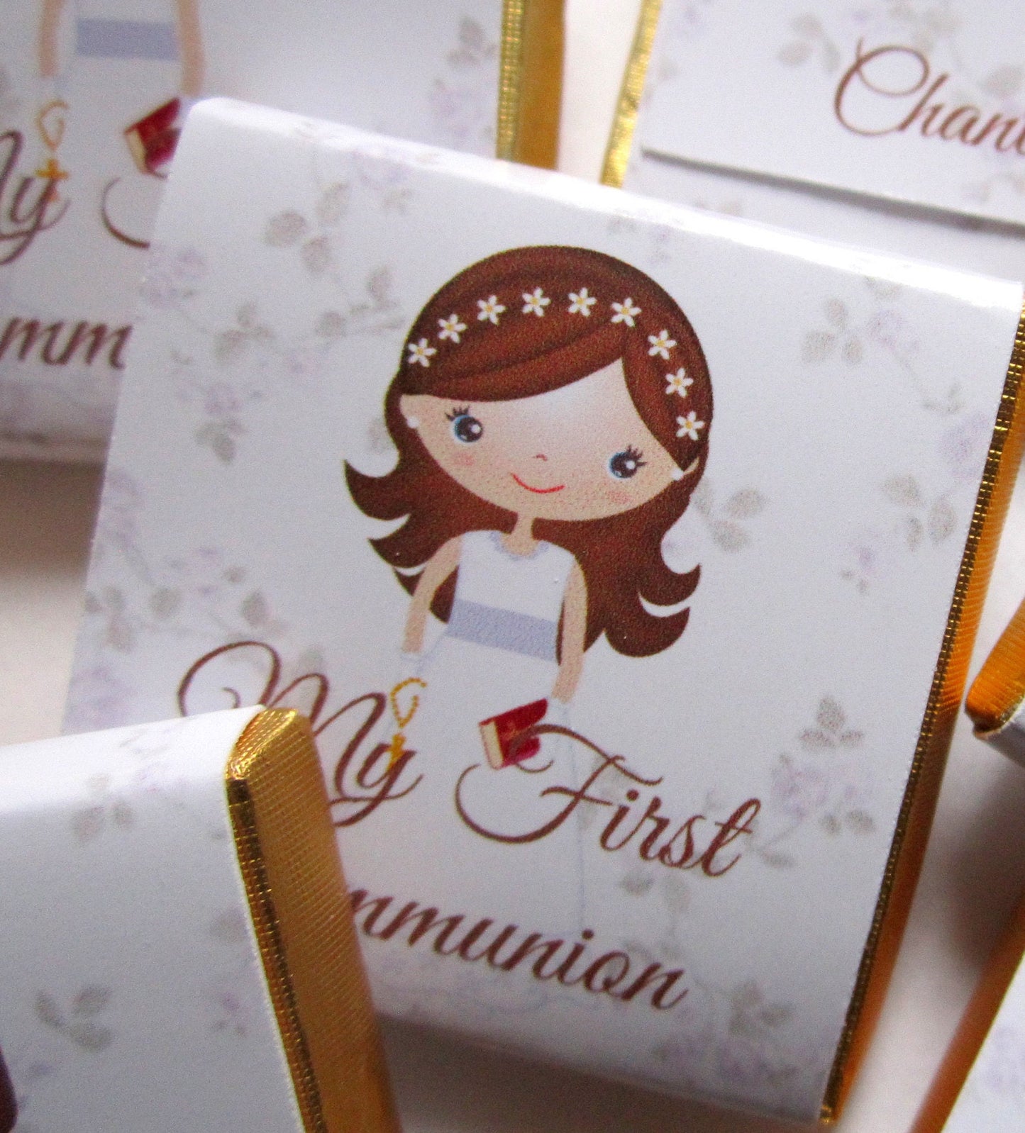 Floral Communion Chocolate Favours for Girls – Pack of 25