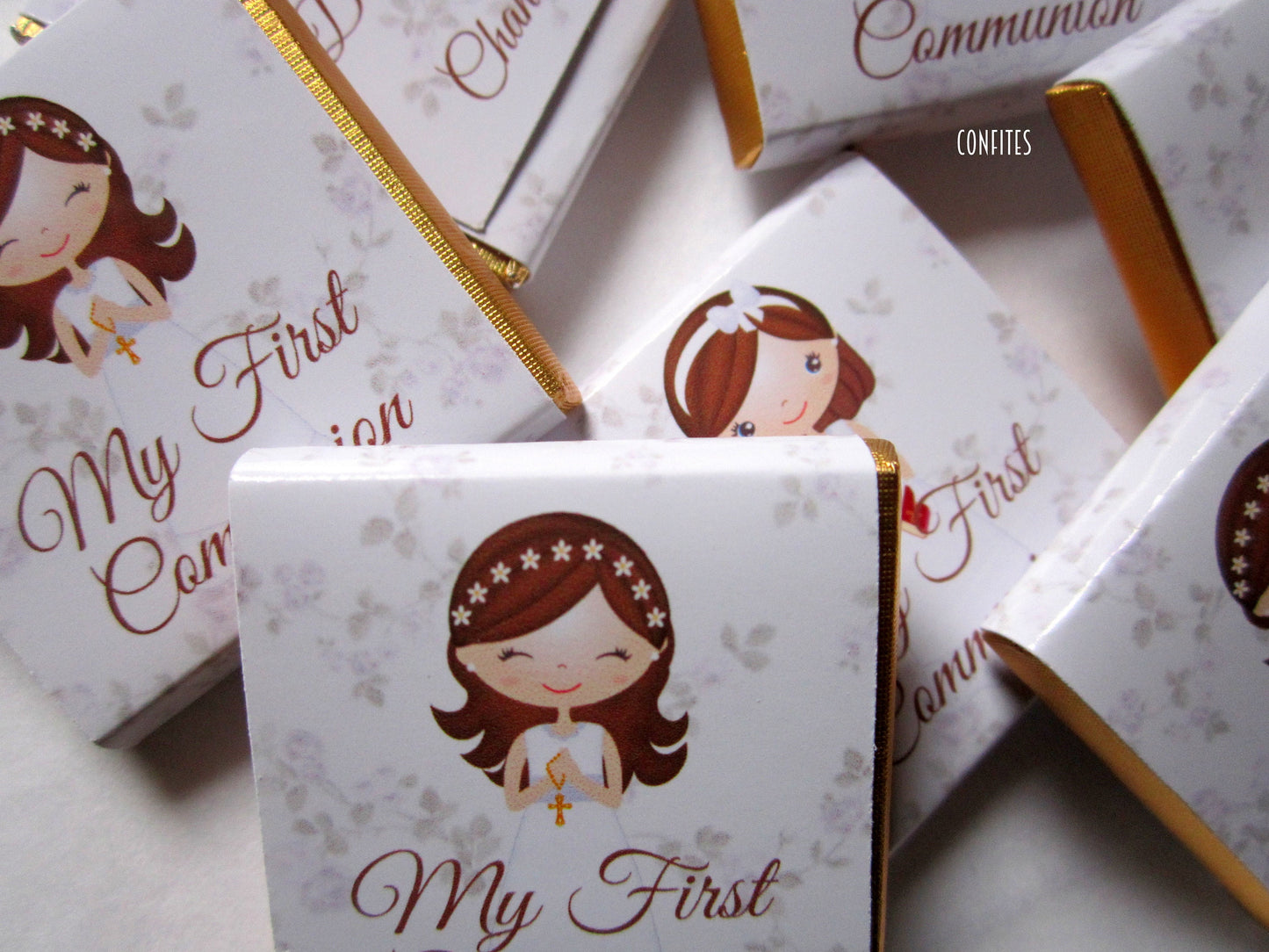 Floral Communion Chocolate Favours for Girls – Pack of 25