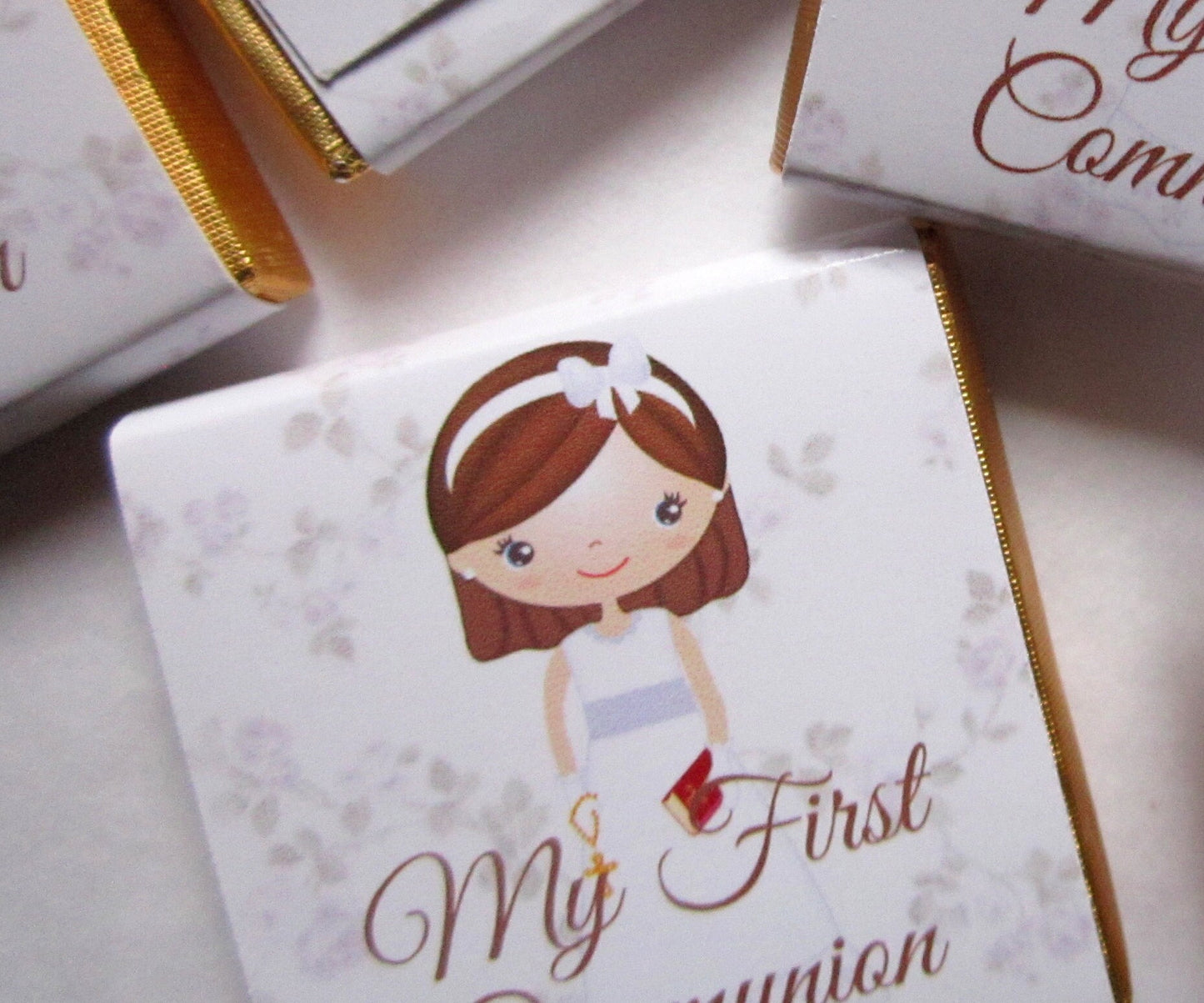 Floral Communion Chocolate Favours for Girls – Pack of 25