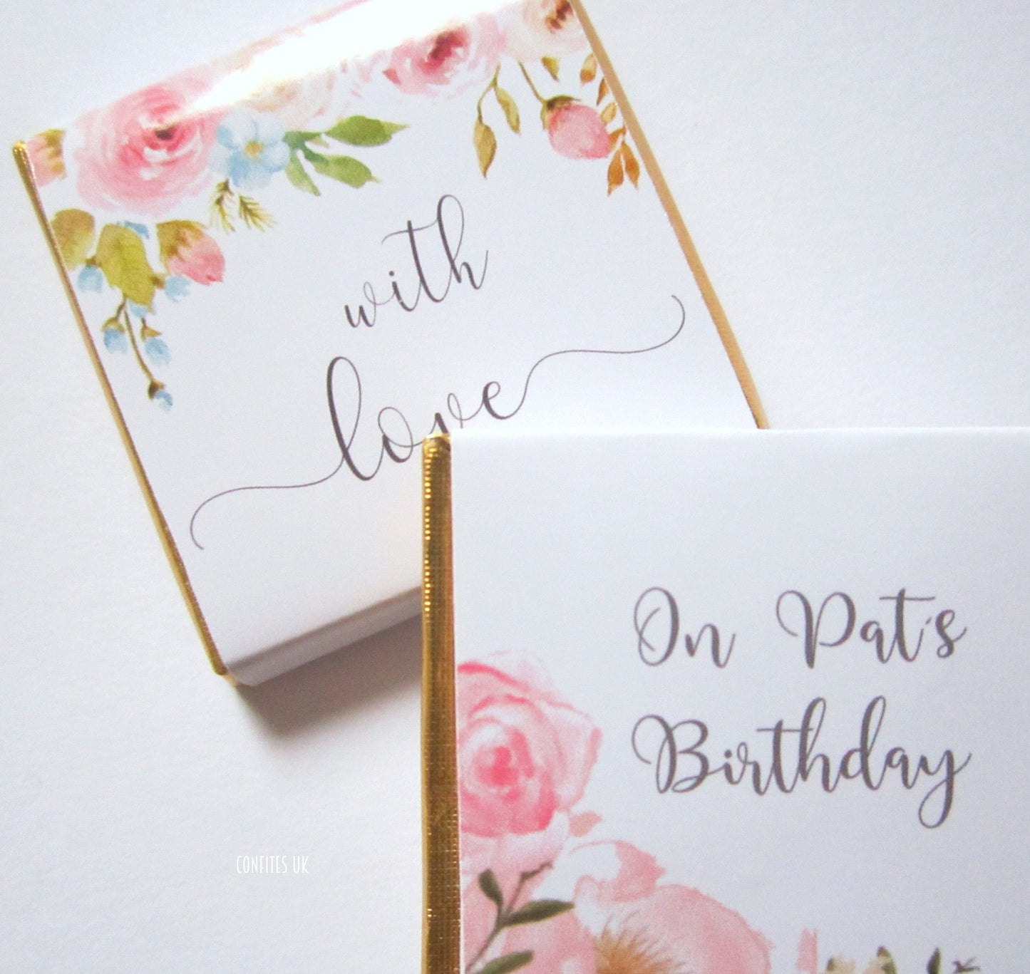 Floral Love Chocolate Favours – Personalised (Pack of 25)