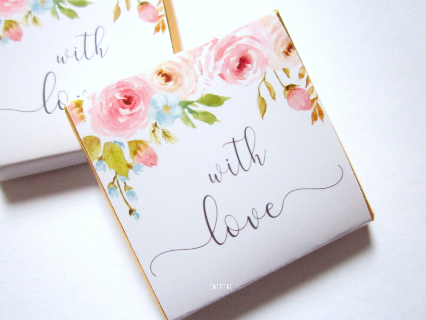 Floral Love Chocolate Favours – Personalised (Pack of 25)