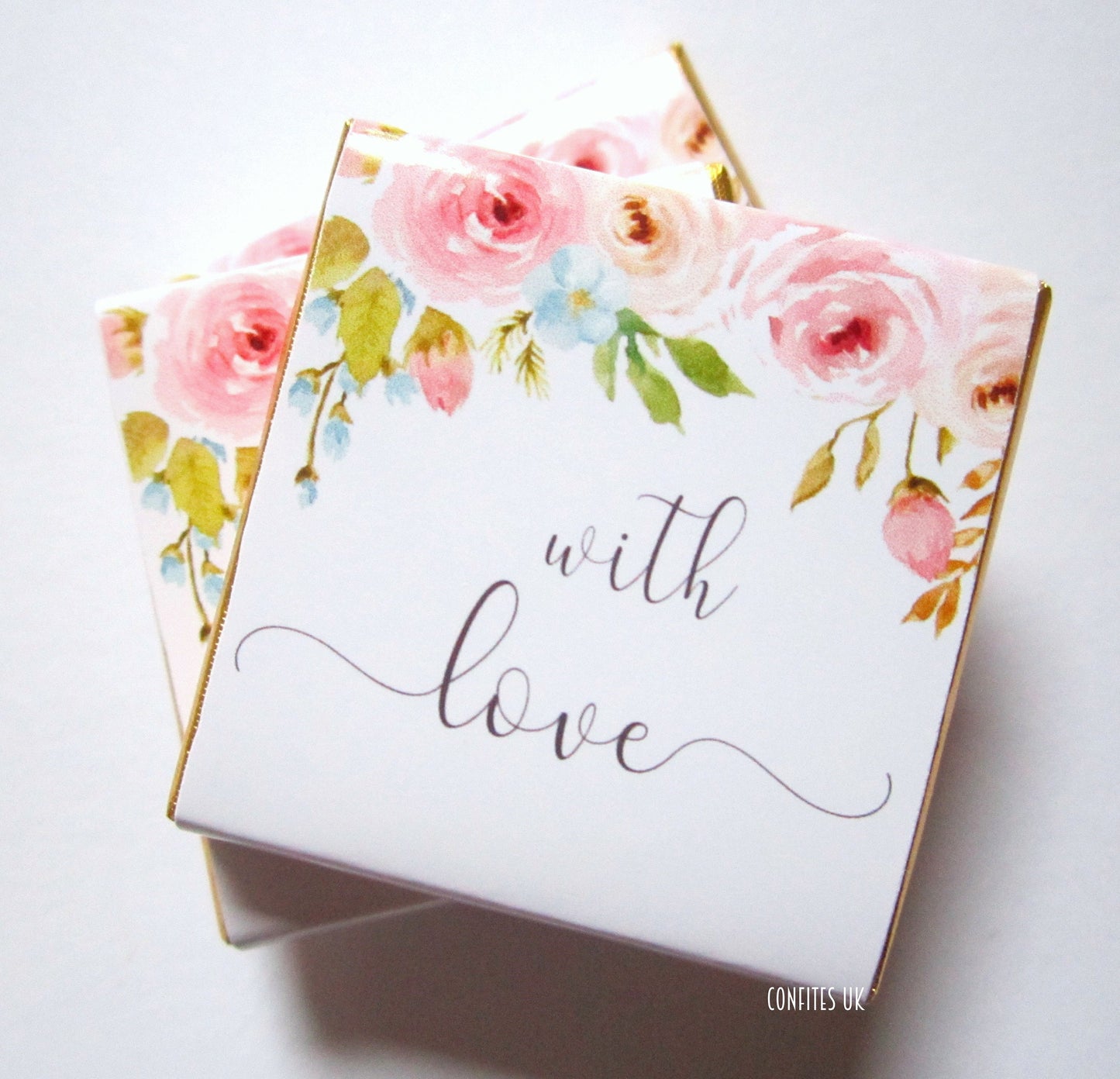 Floral Love Chocolate Favours – Personalised (Pack of 25)